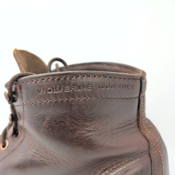 Wolverine 1000 Mile W05300 Boots Mens Brown Leather Ankle Lace Up USA Size 8.5 main image 8